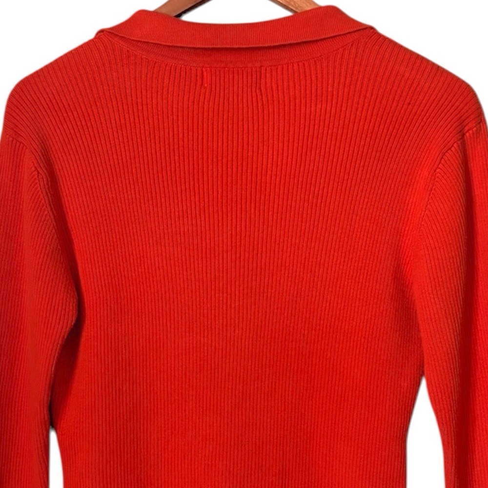 Vintage Basic Editions Cotton Ribbed Collared Swe… - image 5